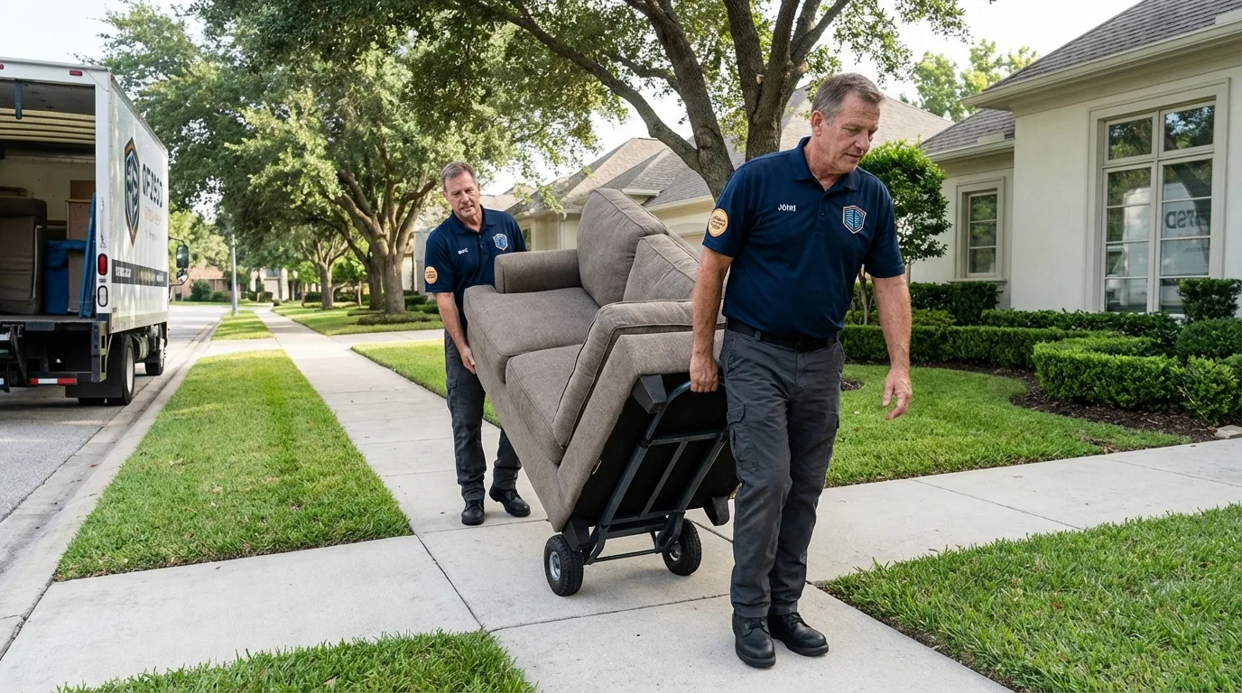 Local residential moving crew loading furniture in Philipsburg, PA